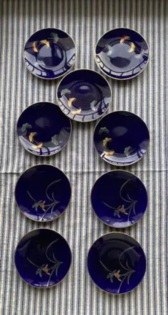 有田焼　香蘭社　瑠璃色　小皿　9枚