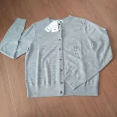 UNIQLO エクストラファインメリノウール カーディガン M グレー