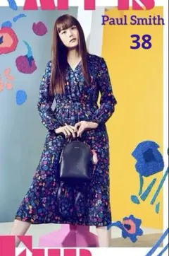 美品✨PSポールスミス ウッドブロックロングワンピース とろみ