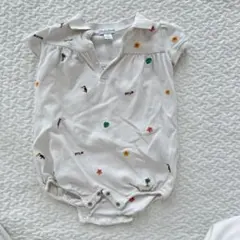 Ralph Lauren ラルフローレン　総柄　刺繍　半袖ロンパース　12M