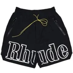 RHUDE ルード ウォッシュデザイン RHロゴ ショートパンツ ブラック Lのサムネイル