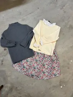 キッズ服まとめ売り 新品花柄 スカート トップス