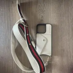 BANDOLIER iPhone15proケース　アイボリー ストラップ付きのサムネイル