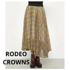 RODEOCROWNS アシンメトリー チェック柄 スカート 個性的