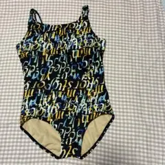 レディース ワンピース水着 アルファベット柄 ブラックのサムネイル