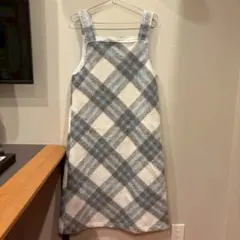 【新品未使用】タータンチェック柄　ジャンパースカート　フリース