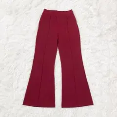 【クラシカルエルフ】センタープレス フレアパンツ レッド ハイウエスト M相当のサムネイル