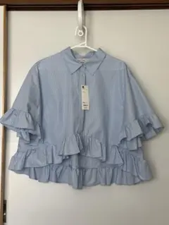 GU x rokh ストライプフリルシャツ XXL