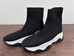 RANDA ニットソックススニーカー 厚底 ブラック 23cmのサムネイル
