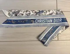 Christian Dior ミッツァ スカーフ 蝶々柄 ブルー - メルカリ