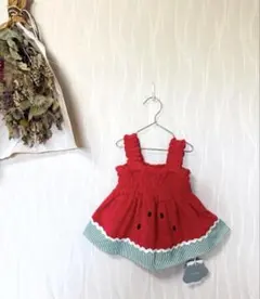 新品 futafuta スイカ柄 ワンピース ベビー 赤 フタフタ 70のサムネイル