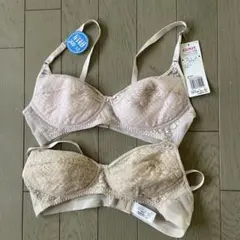 GUNZE ブラジャー アンダーＢ75ピンク ベージュ2枚セットのサムネイル
