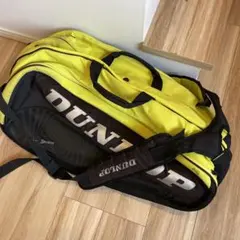 DUNLOP ラケットバッグ イエロー　ブラック12本　収納可　ダンロップ