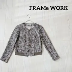 ツイード ノーカラージャケット