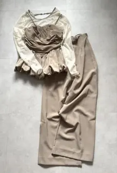 ANDRESD シャーリングギャザー セットアップドレス