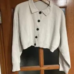 GRL 襟付きショート丈ニット　カーディガン