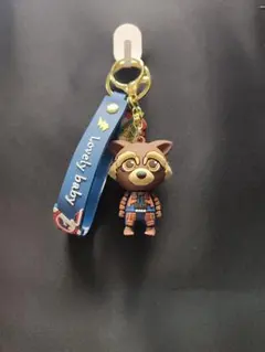 アライグマ キーホルダー ストラップ付き