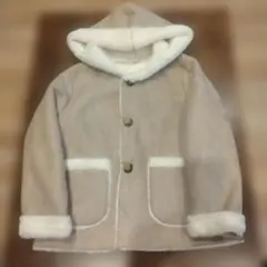 anyFAM フリース風フード付きコート 140