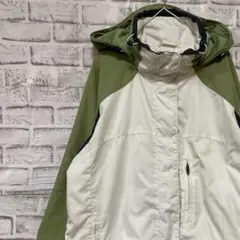 コロンビア　マウンテンパーカーレディース　ホワイトL ロゴ刺繍アウトドア0205