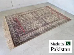 パキスタンラグ　ヴィンテージラグ　手織り絨毯　カーペット　ウール パキスタン産 1990年代 ヴィンテージラグ】手織り絨毯