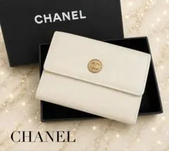 シャネル CHANEL カードケース ココボタン 白 小銭入れのサムネイル