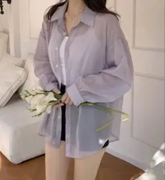SHEIN DAZY シアー素材 ライトウェイトジャケット カーディガン 紫