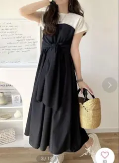クラシカルエルフ♡ビスチェ風２wayリボン使いドッキングロングワンピース