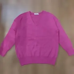 SPICK AND SPAN ピンク Vネック 長袖ニット　カシミヤ　フリー
