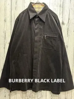 ♦︎BURBERRY BLACK LABEL コーデュロイジップアップ　長袖シャツ