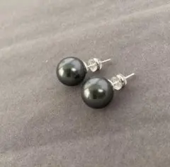高級ブラックパールピアス　925シルバー　入学式　卒業式　冠婚葬祭　結婚式