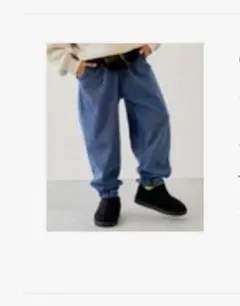 新品 devirock デニム風 裏起毛パンツ 140