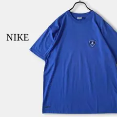 NIKEナイキ(L)ジョーダンジャンプマンロゴ刺繍Tシャツ青ブルー　半袖　大きめ