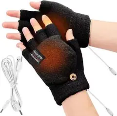 冬用速暖手袋 手袋 メンズ 電熱グローブ 指切り カバー 2way