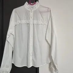 WEGO フリルスタンドネックブラウス