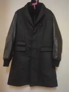 ZARA 黒 レザー袖 コート