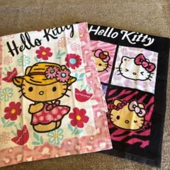 HELLO KITTY フェイスタオル 各1枚合計2枚セット ブラックキティ