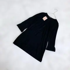 A3600✨未使用品✨【コムサイズム】ブラック五分袖フレアスリーブトップス/M