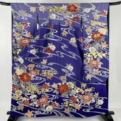 髙島屋誂え 千總 紫地染め分け 流水 金彩 刺繍 振袖のサムネイル
