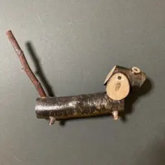 木製犬型置物　送料込