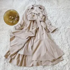 Herlipto✨Gabardine Ruffled Trench Coat Sのサムネイル