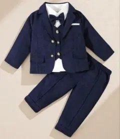 【美品】ネイビー フォーマルスーツ セット18~24M