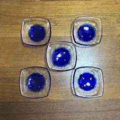 WAKO 青色ガラス皿 5個セットのサムネイル