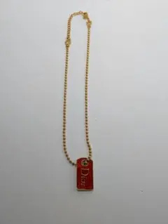 Christian Dior ロゴプレート ネックレス レッドのサムネイル