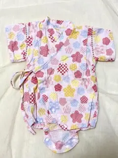 ベビー 甚平 ロンパース 花柄 ピンクのサムネイル