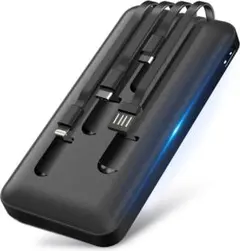 【20000mAh】急速充電 4ケーブル内蔵 モバイルバッテリー スマホ充電器