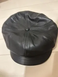 BROWNY 黒 レザー キャスケット