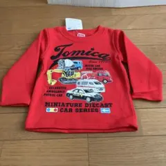 トミカ ミニカー プリント 裏起毛トレーナー 赤