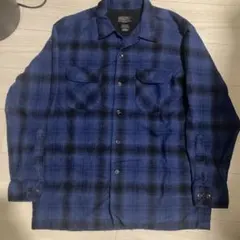 pendleton ボードシャツ　オンブレ　青黒　チェック　ネル　ヴィンテージ