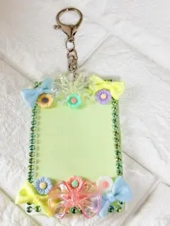 パステルリボンデコ硬質トレカケース キーホルダー