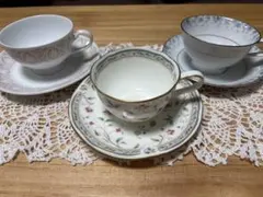 未使用 ノリタケ ローズパティオ カップ＆ソーサー2客セット お皿1枚